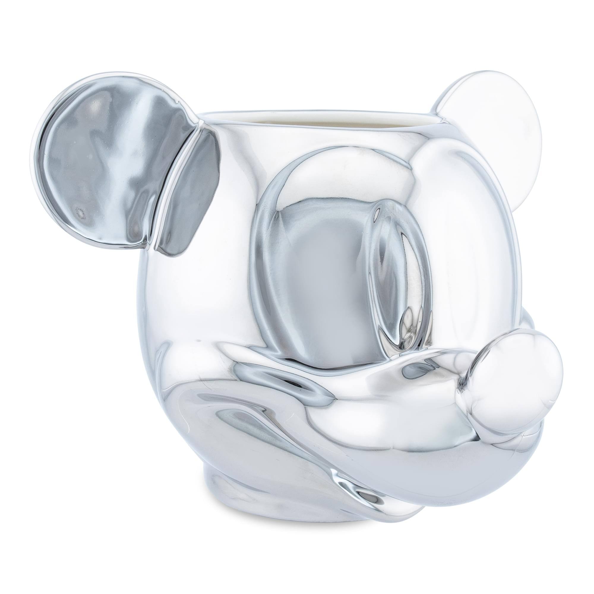 Silver Buffalo - Disney 100 Mickey Mouse 3D Sculpted Platinum Ceramic Mug | Holds 20 Ounces