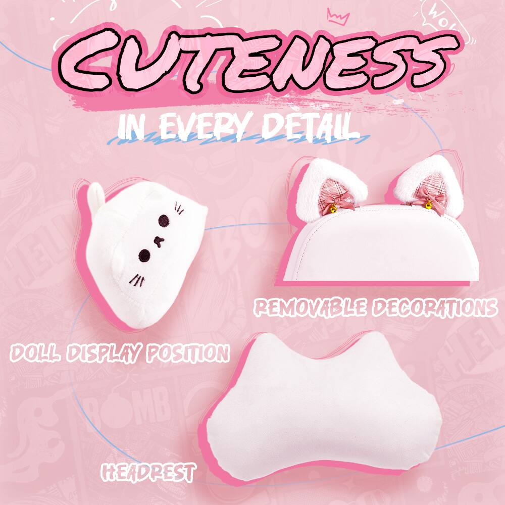 Cuteness in Every Detail

- Removable Decorations
- Doll Display Position
- Headrest