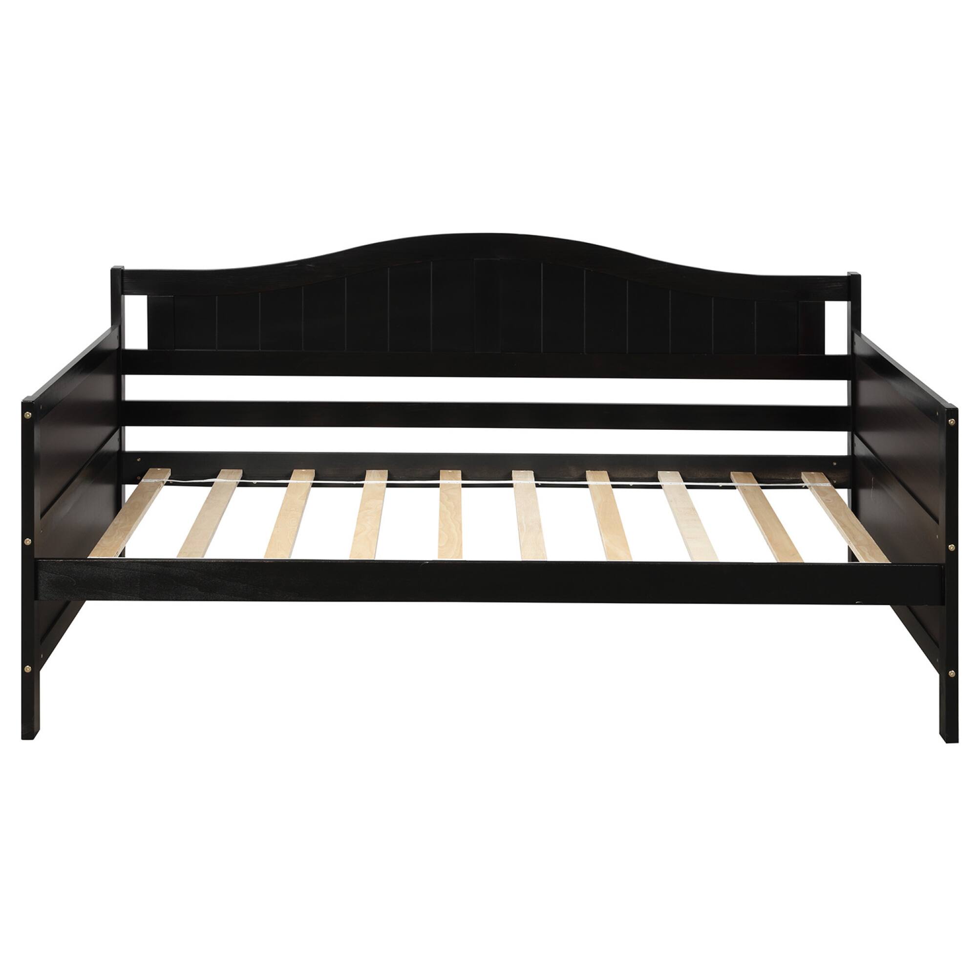 Alt View 4. GOODSILO - Twin Size Daybed with Storage Drawers, Space-Saving Sofa Bed for Bedroom and Living Room, No Box Spring Required - Espresso.