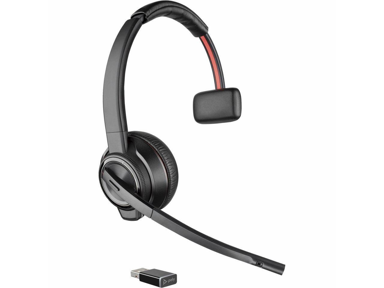 Alt View 3. HP - HP Savi 8210 UC DECT Headset - Mono, Wireless, Bluetooth/DECT, Noise Cancelling - Black.