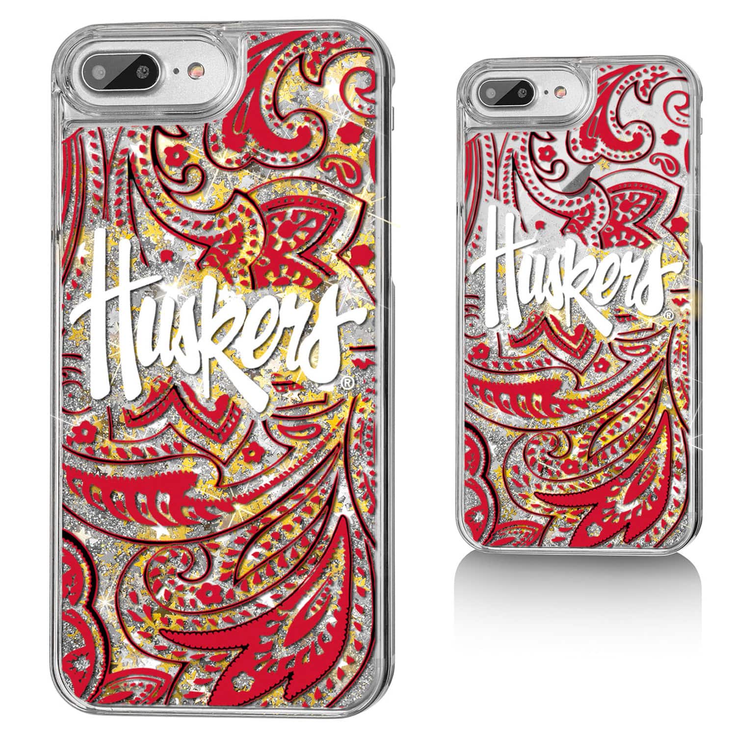 Keyscaper - Nebraska Huskers iPhone Glitter Paisley Design Case - 13 Pro Max - Multicolor