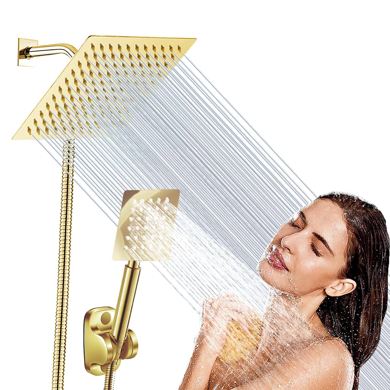 Square#Gold-6'' Showerhead Set
