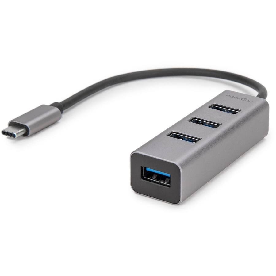 Alt View 2. Rocstor - Rocstor Premium Portable 4 Port Aluminum Hub - USB-C to 4x USB-A Hub - USB 3.0 Hub - Bus Powered - USB C to USB Type-A - Unknown.