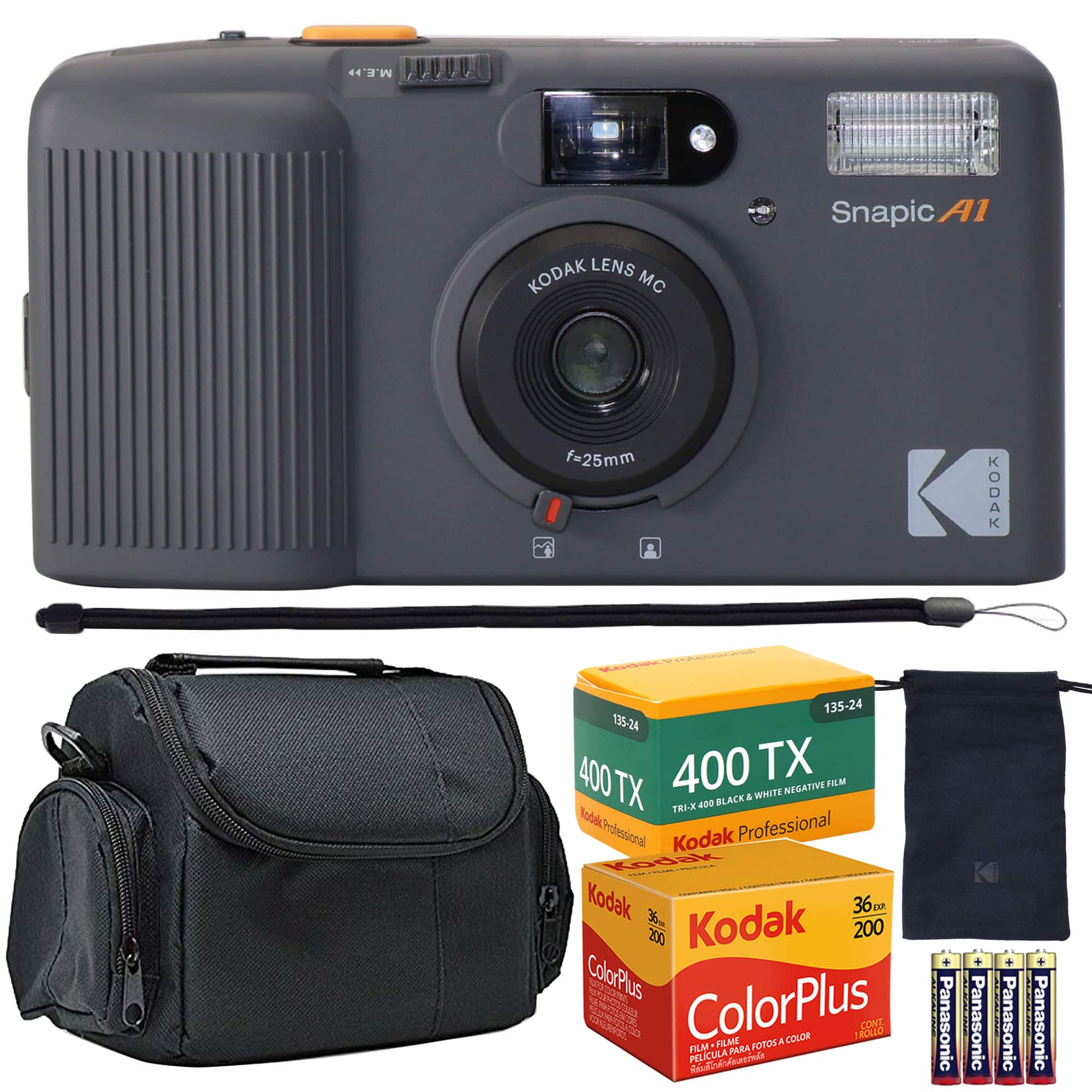 Kodak - Snapic A1 35mm Film Camera with Color Negative Films + Battery - Rhino Gray