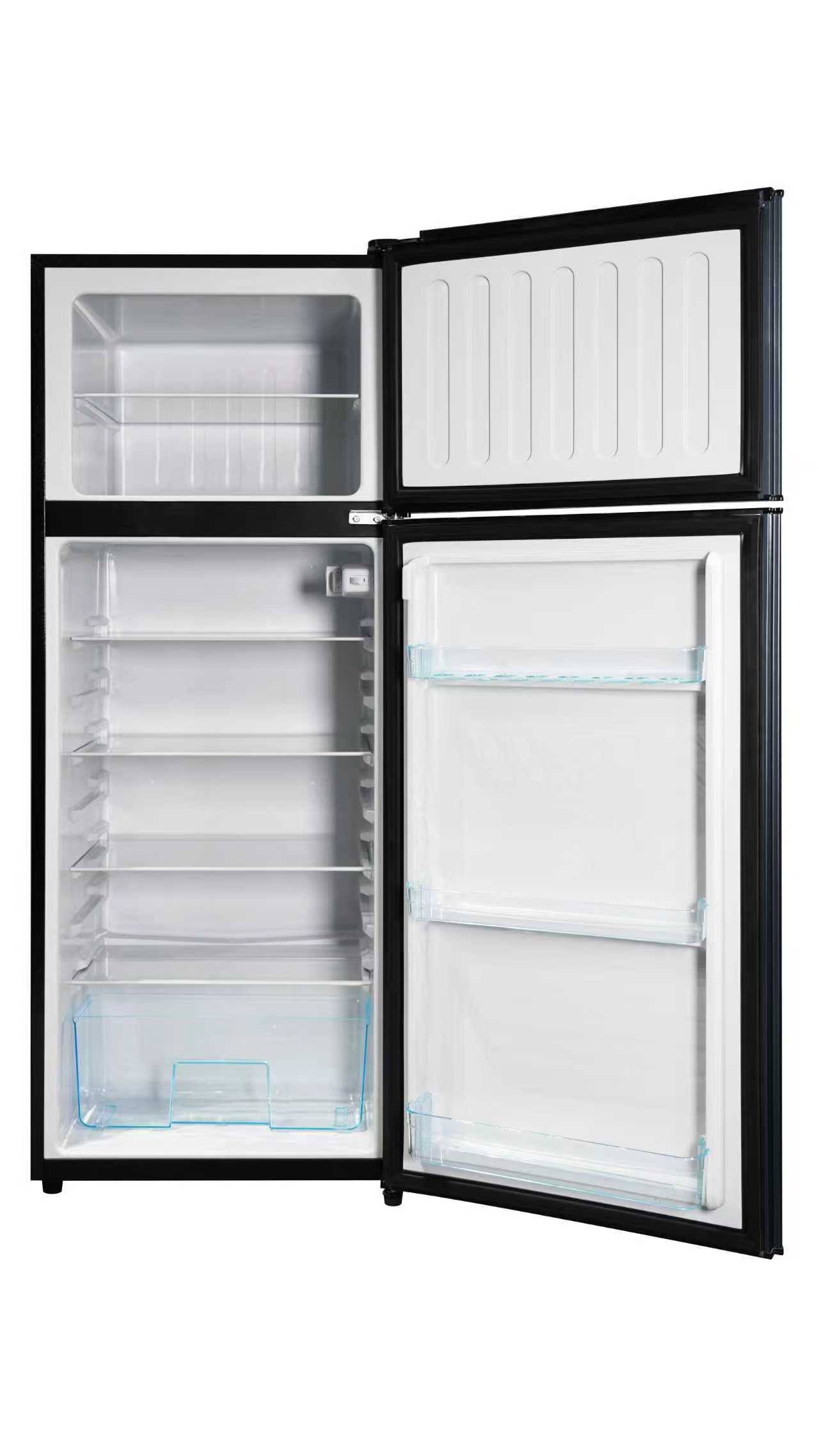 Alt View 5. Loheer - 7.4 Cu. Ft. Top-Mount Refrigerator with Separate Freezer, Glass Shelves & LED Lighting - VCM Steel - BLUE.