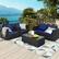 Alt View 1. Costway - 8 PCS Patio Rattan Furniture Set Cushioned Sofa Chair Coffee Table - Black,Blue.
