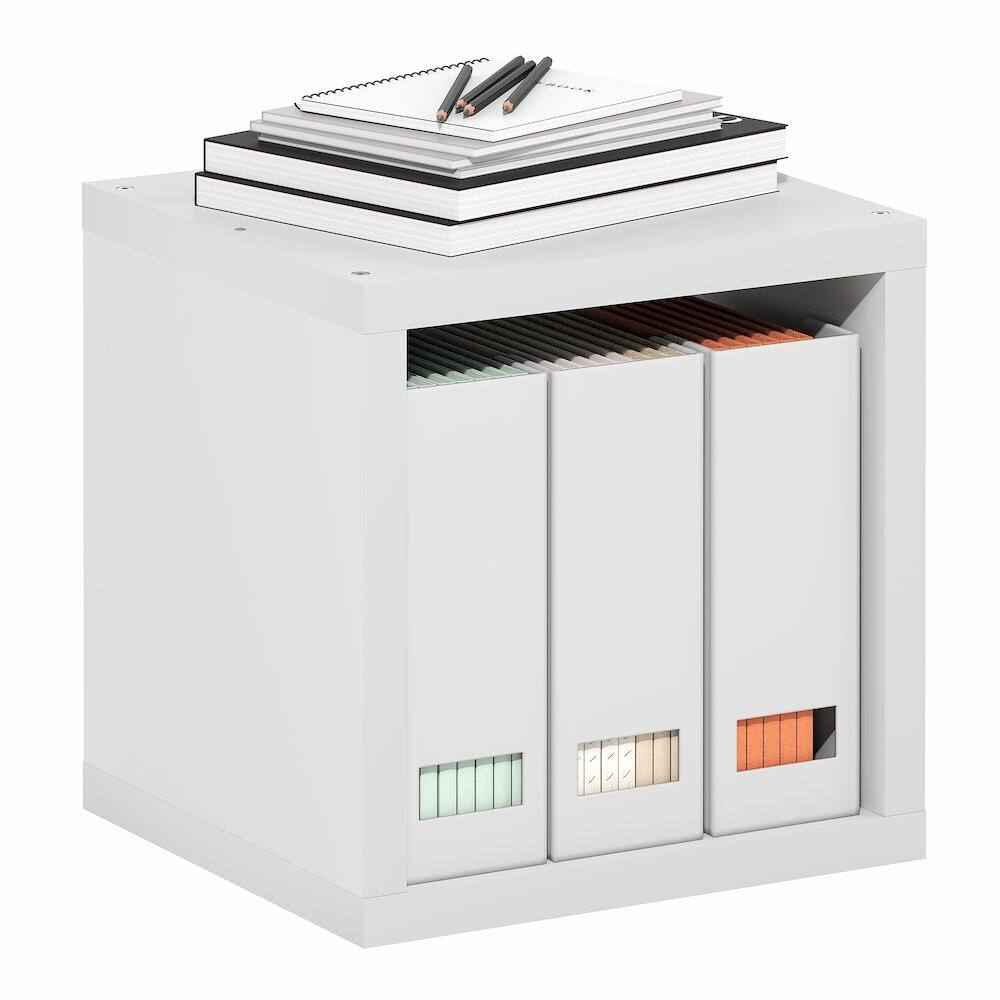Left. Furinno - CUBICLE Book Shelf, Stackable Bookshelf, Storage Organizer Bookcase, Extra Thick,for Living Room, Bedroom, Home Office - White.