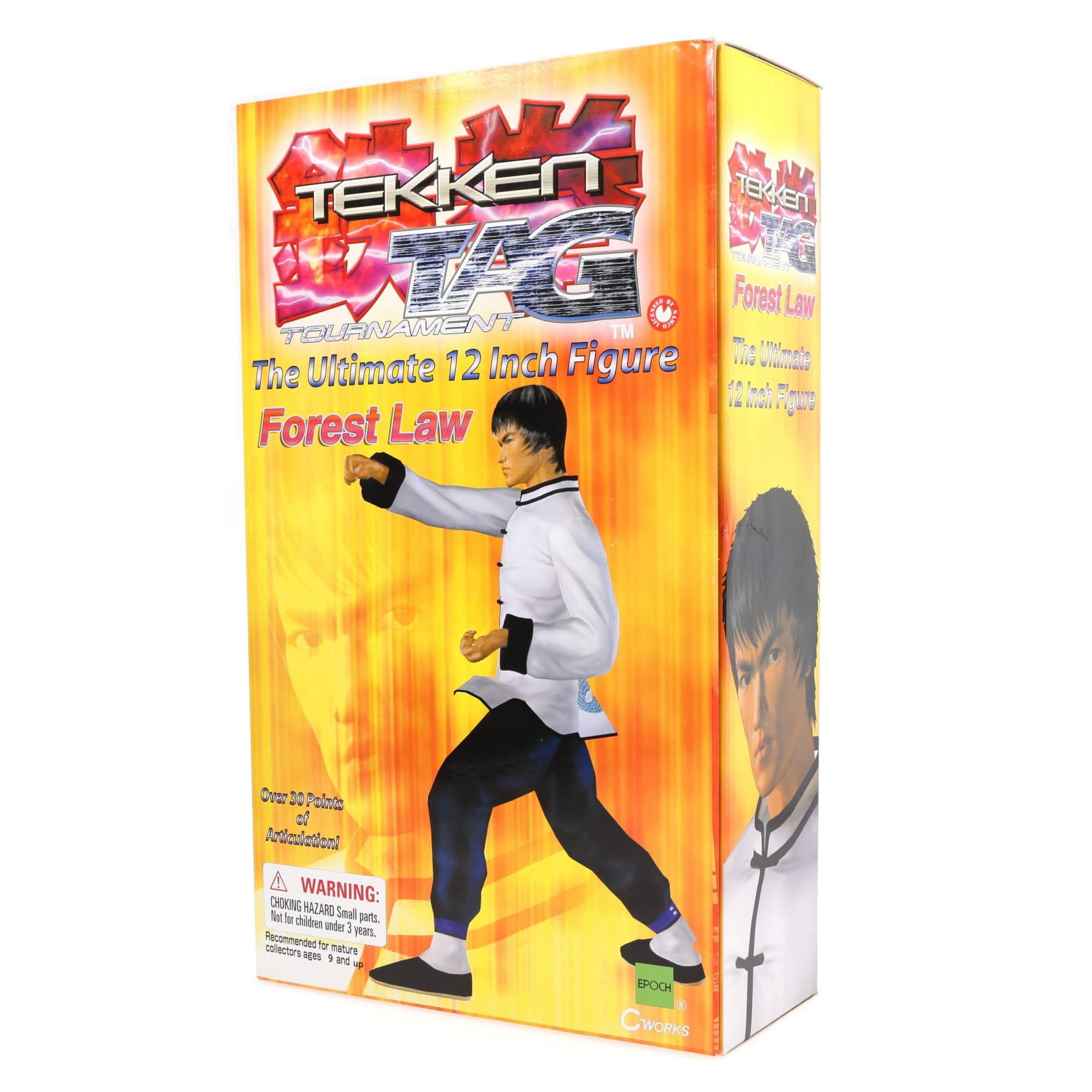 TEKKEN 6 TOURNAMENT T TM t Forest Law 12 Inch Figure The Ultimate 12 Inch Figure Forest Law Over 30 Points of Articulation! CHOKING WARNING: Small parts. Not for children under 3 years. Recommended for mature collectors ages 9 and up. EPOCH CWORKS