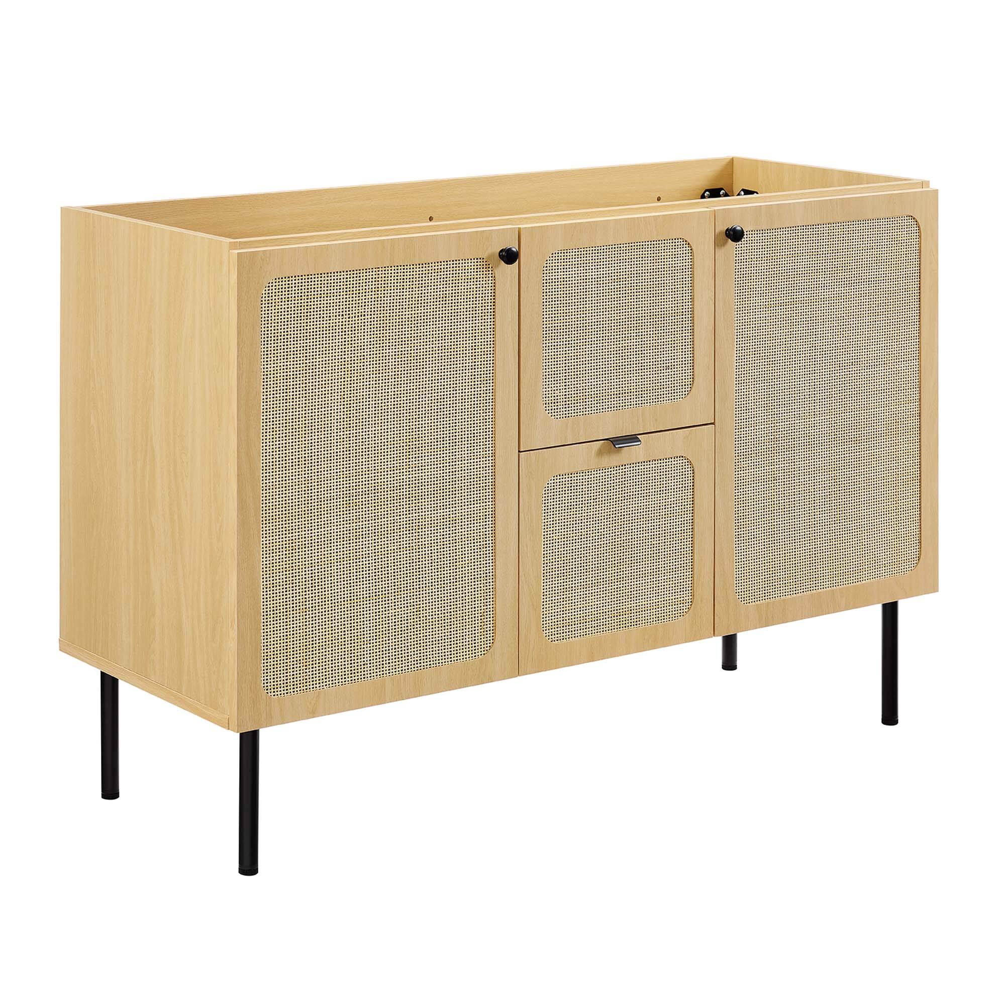 Alt View 2. Modway - Chaucer Bathroom Vanity with Black Basin Included by Modway - Oak Black.