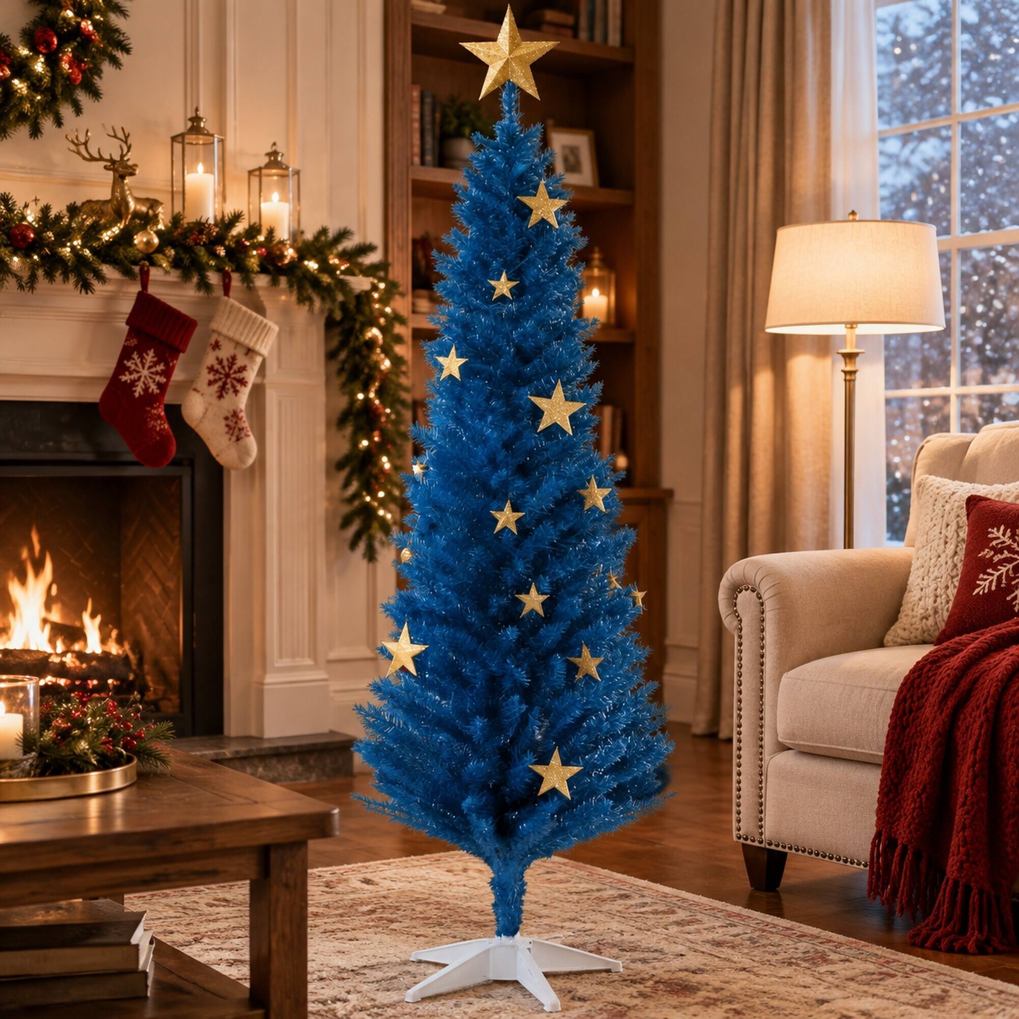 RYHNUYNE Pencil Christmas Tree With Realistic Tips and Sturdy Stand ...