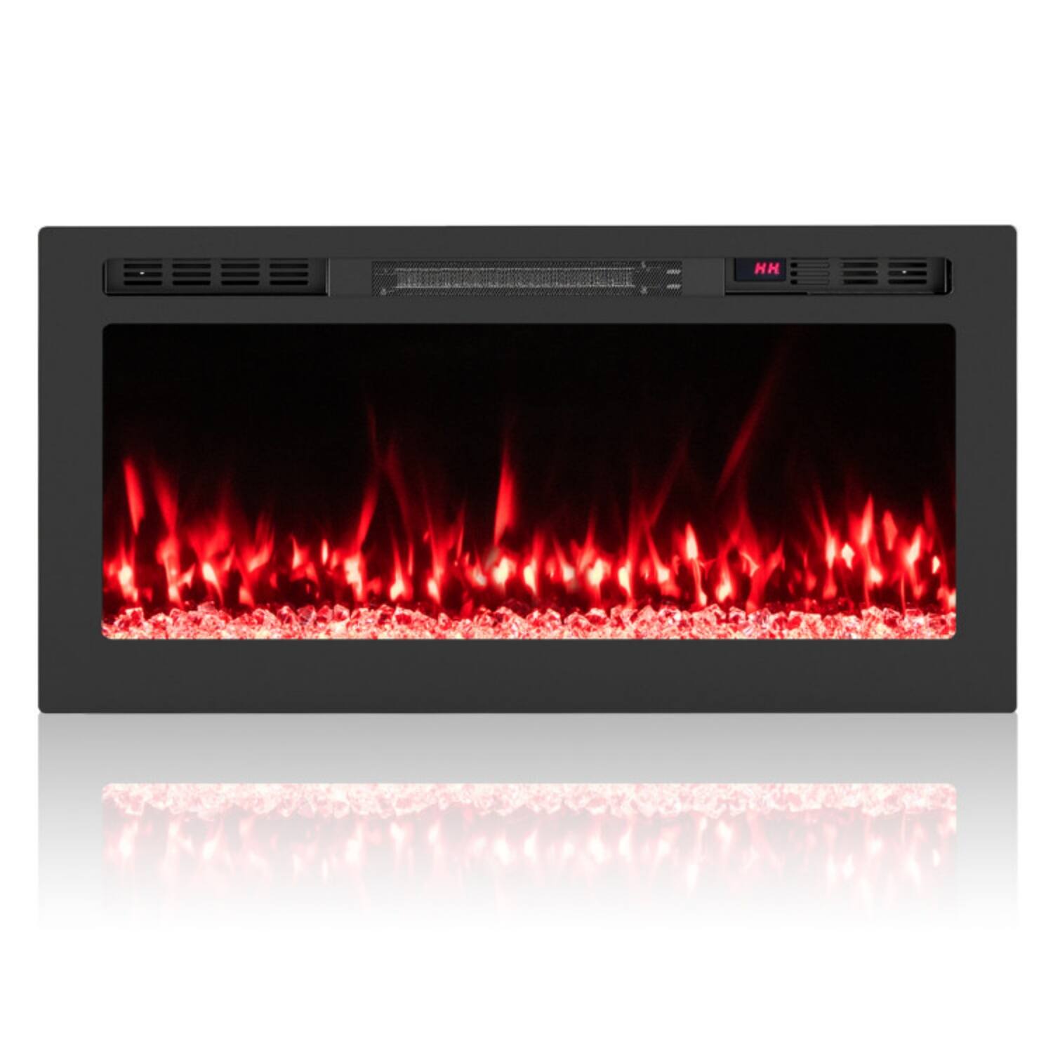 Alt View 5. LUCKY ONE - 36 Inch Smart WiFi Wall Mounted/Recessed Electric Fireplace with 12 Colors - Black.