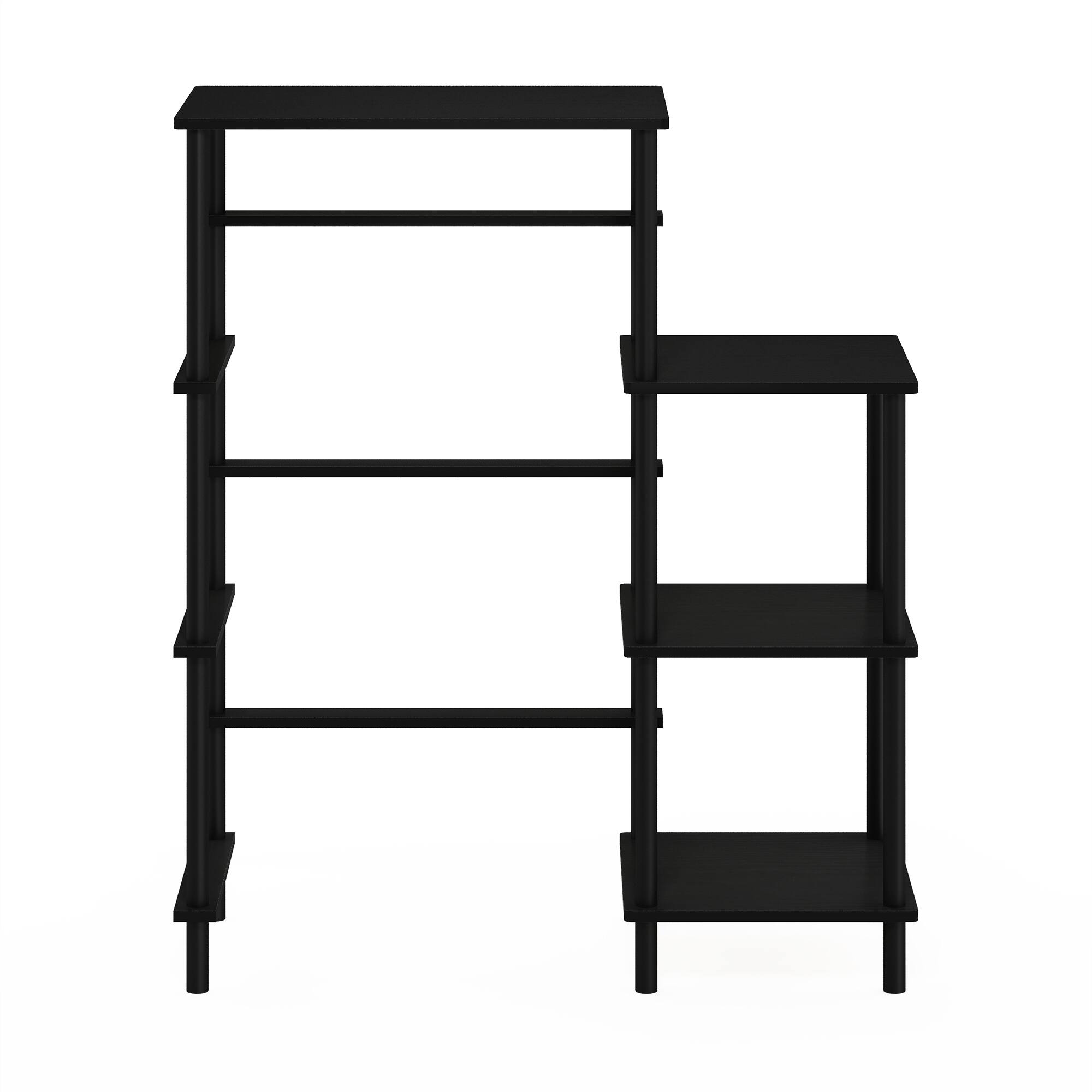 Alt View 2. Furinno - Turn-N-Tube Toolless Kitchen Storage Shelf Tall - Americano/Black.