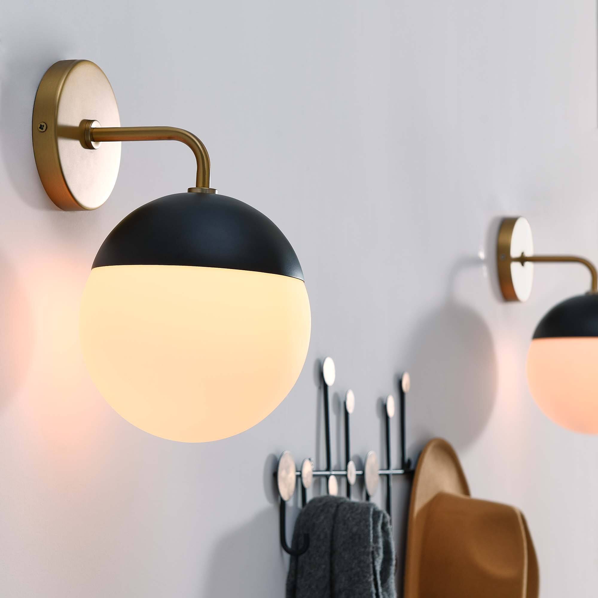 Alt View 1. Modway - Stellar 1-Light Wall Sconce by Modway - Opal Satin Brass.