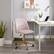 Alt View Zoom 17. Linon Home Décor - Andrea Plush Velvet Fabric Rolling Desk Chair - Pink.