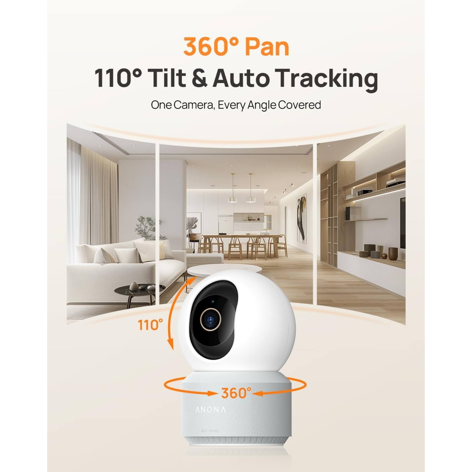 360° Pan  
110° Tilt & Auto Tracking  
One Camera, Every Angle Covered  

ANONA AK12H0