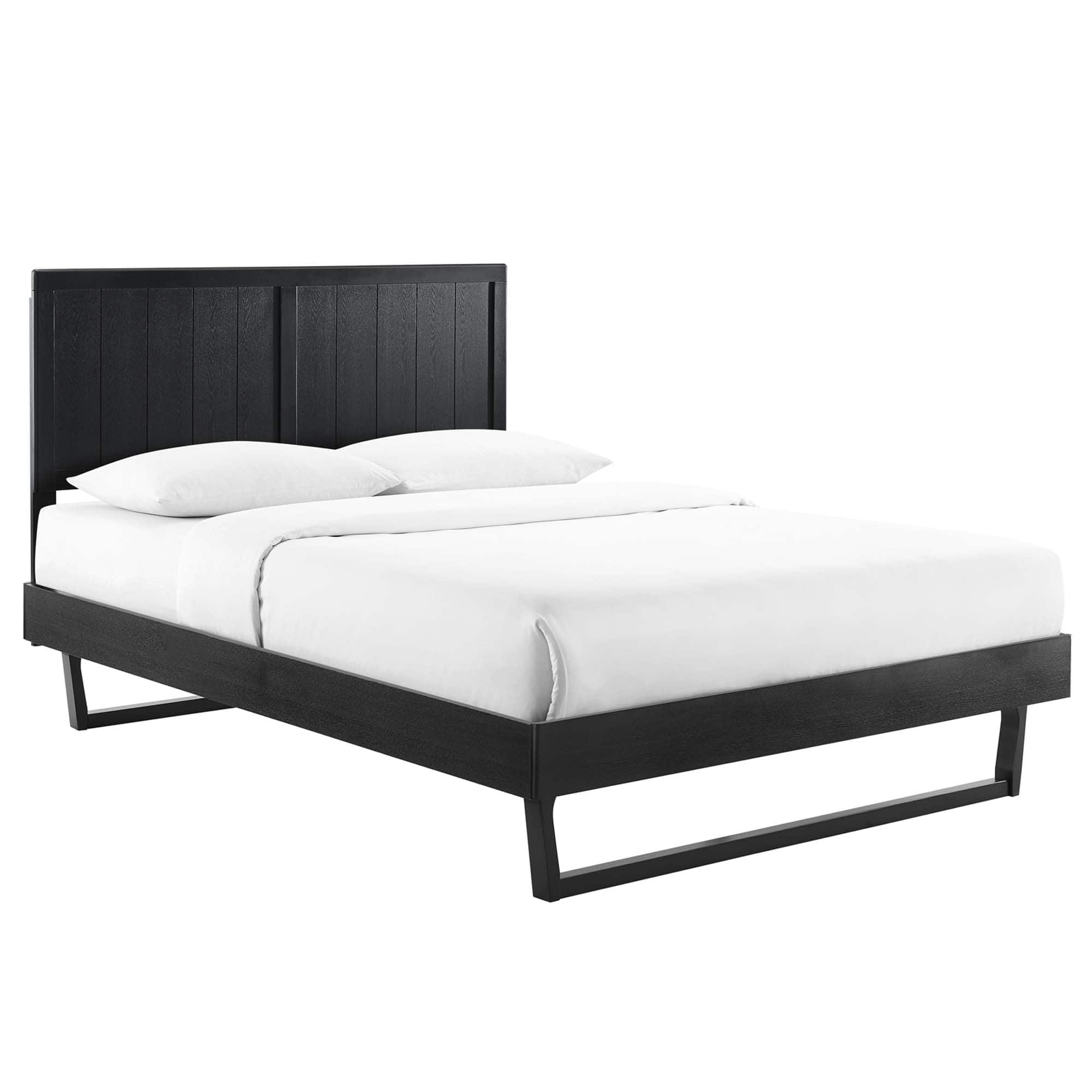 Modway - Alana Wood Full Platform Bed With Angular Frame - Black