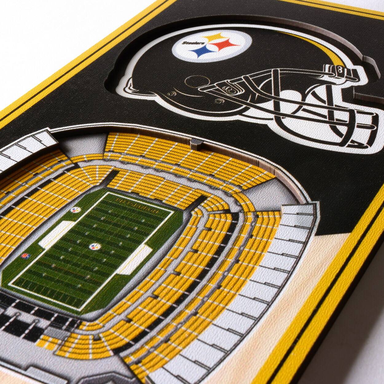 Alt View 1. YouTheFan - Pittsburgh Steelers 6'' x 19'' 3D StadiumView Banner - Multicolor.