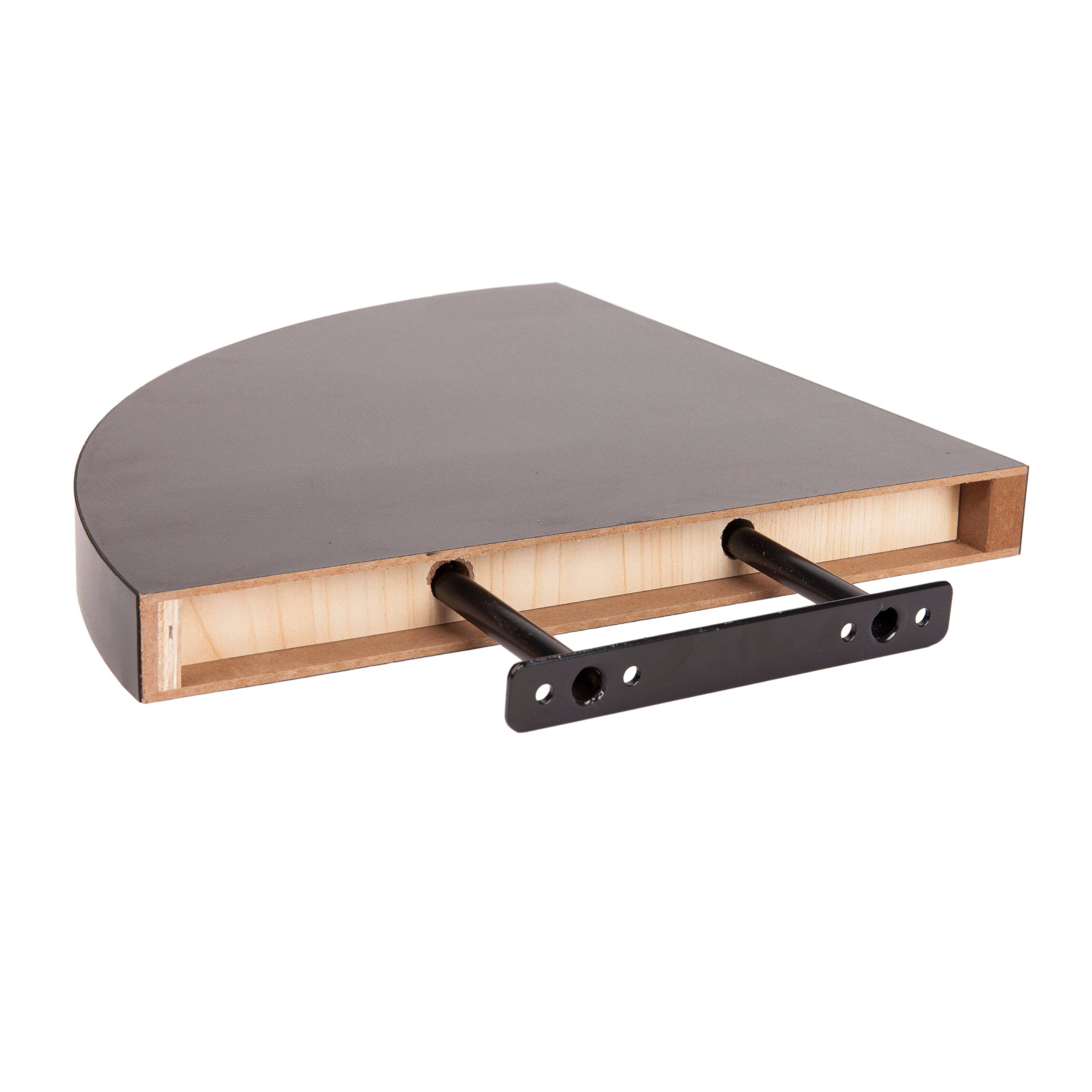 Alt View 1. Danya B - Corner Radial Shelves (Set of 2) - Walnut - Brown.