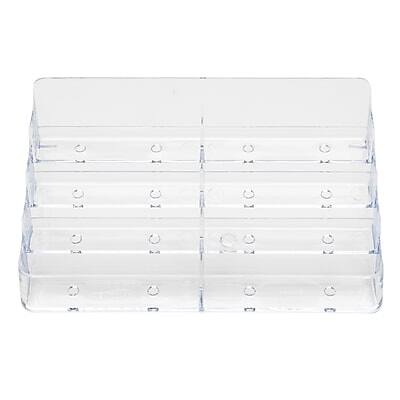 Alt View 2. Deflecto - Deflect-O 8-Compartment Business Card Desktop Holder, 400-Card Capacity, Clear (70801) - Clear.