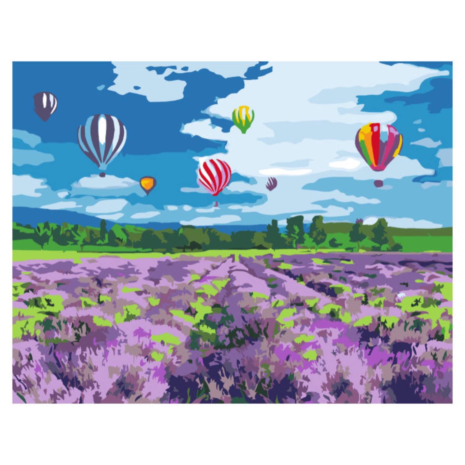 Angle. Artwille - Artwille Paint By Number Kit Flight Over Lavender Field.
