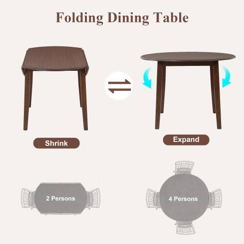 Folding Dining Table Shrink Expand 2 Persons 4 Persons