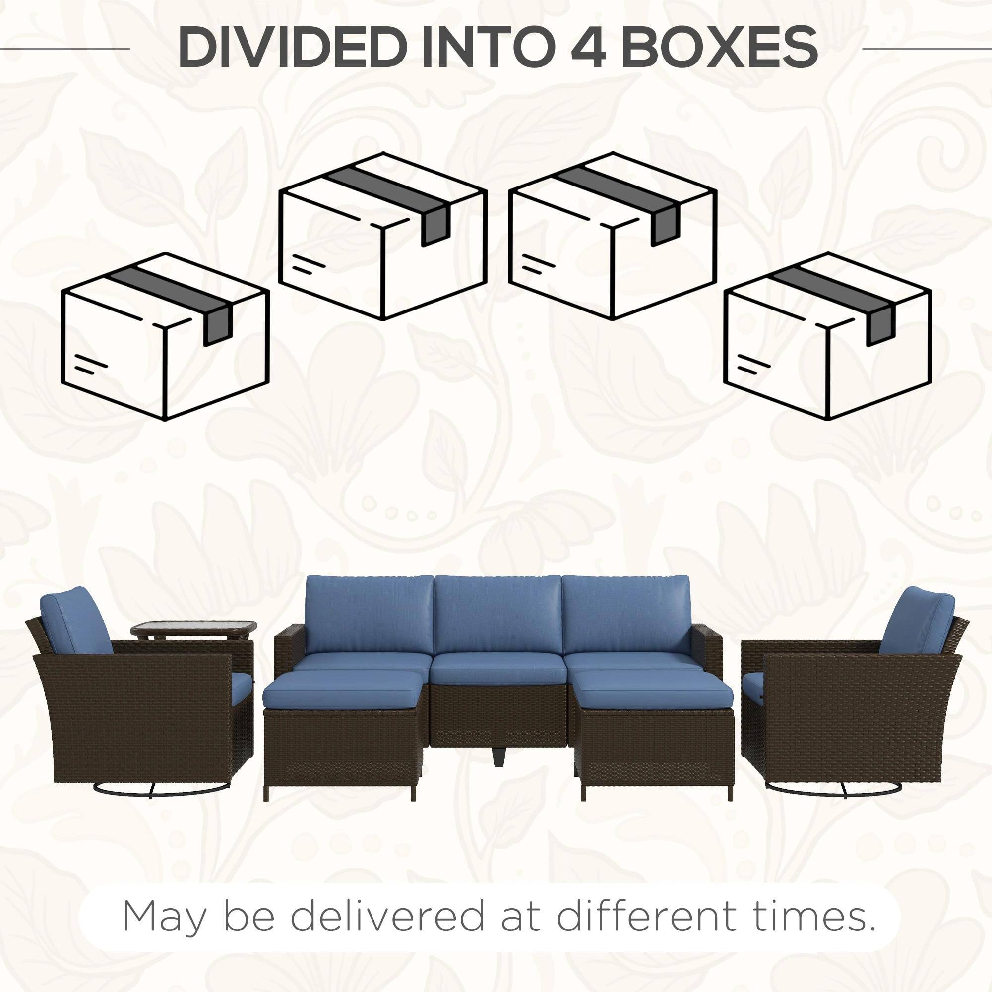 DIVIDED INTO 4 BOXES

May be delivered at different times.