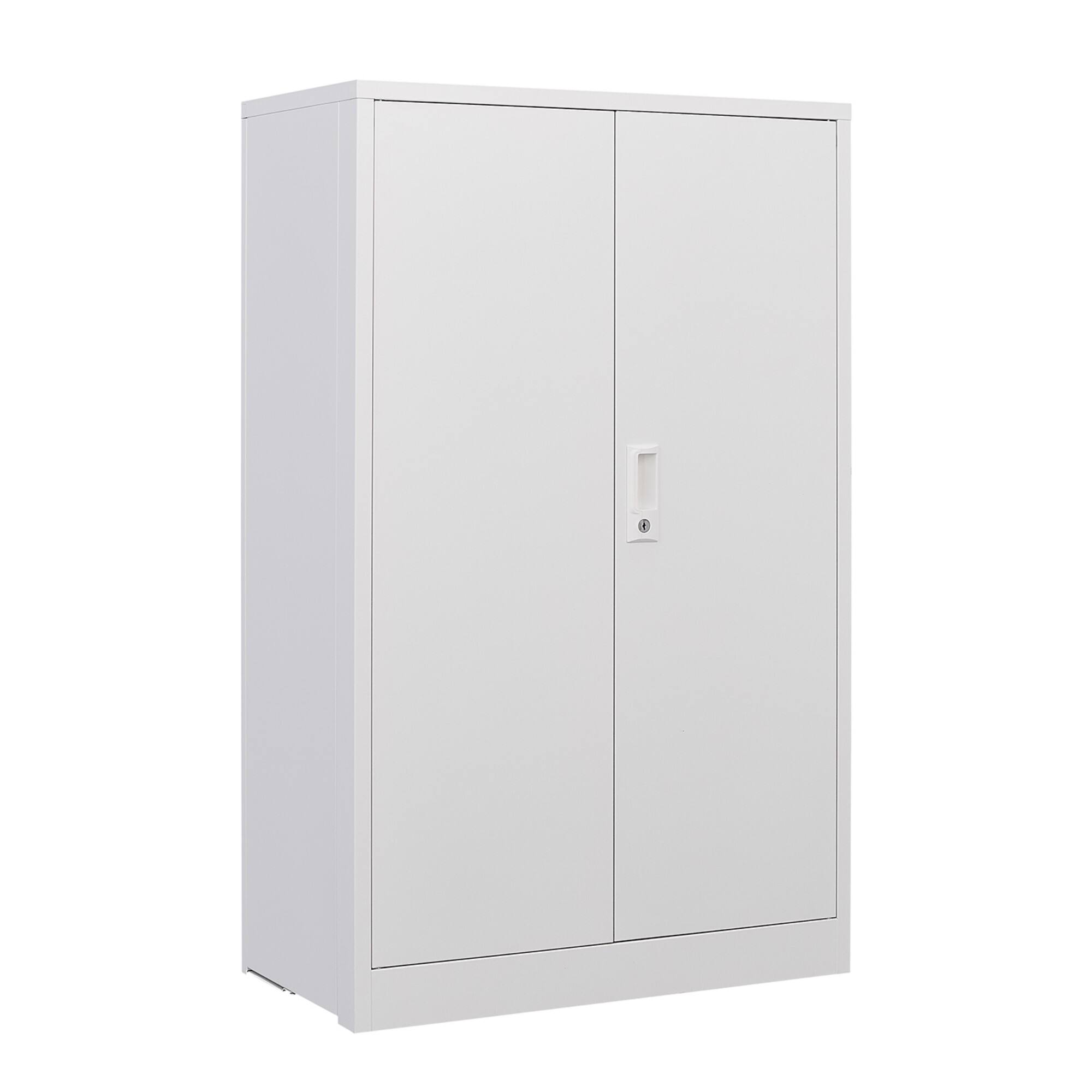 Front. Boyel Living - Metal Storage Cabinet with Locking Doors and Adjustable Shelf, Folding Filing Storage Cabinet - White.