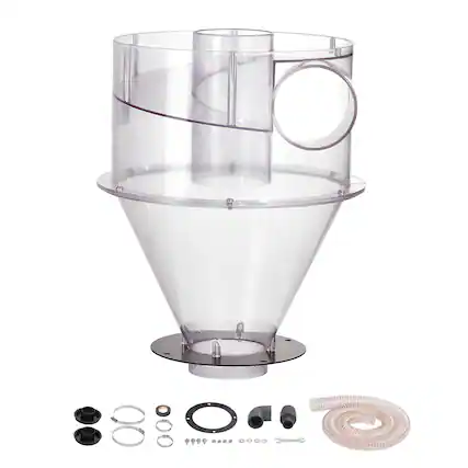 Front. VEVOR - Cyclone Dust Separator, 4" Retrofit Cyclone Separator for Dust Collectors, ABS Dust Deputy - Vintage Brown + Black.