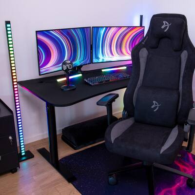 Alt View 8. Arozzi - Arozzi Gaming Desk - Medium - Pure Black.