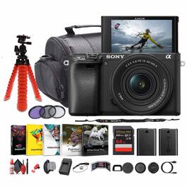 Sony - a6100 Mirrorless Camera with 16-50mm f/3.5-5.6 II Lens + Photo Software - Bundle (International Version) - Black
