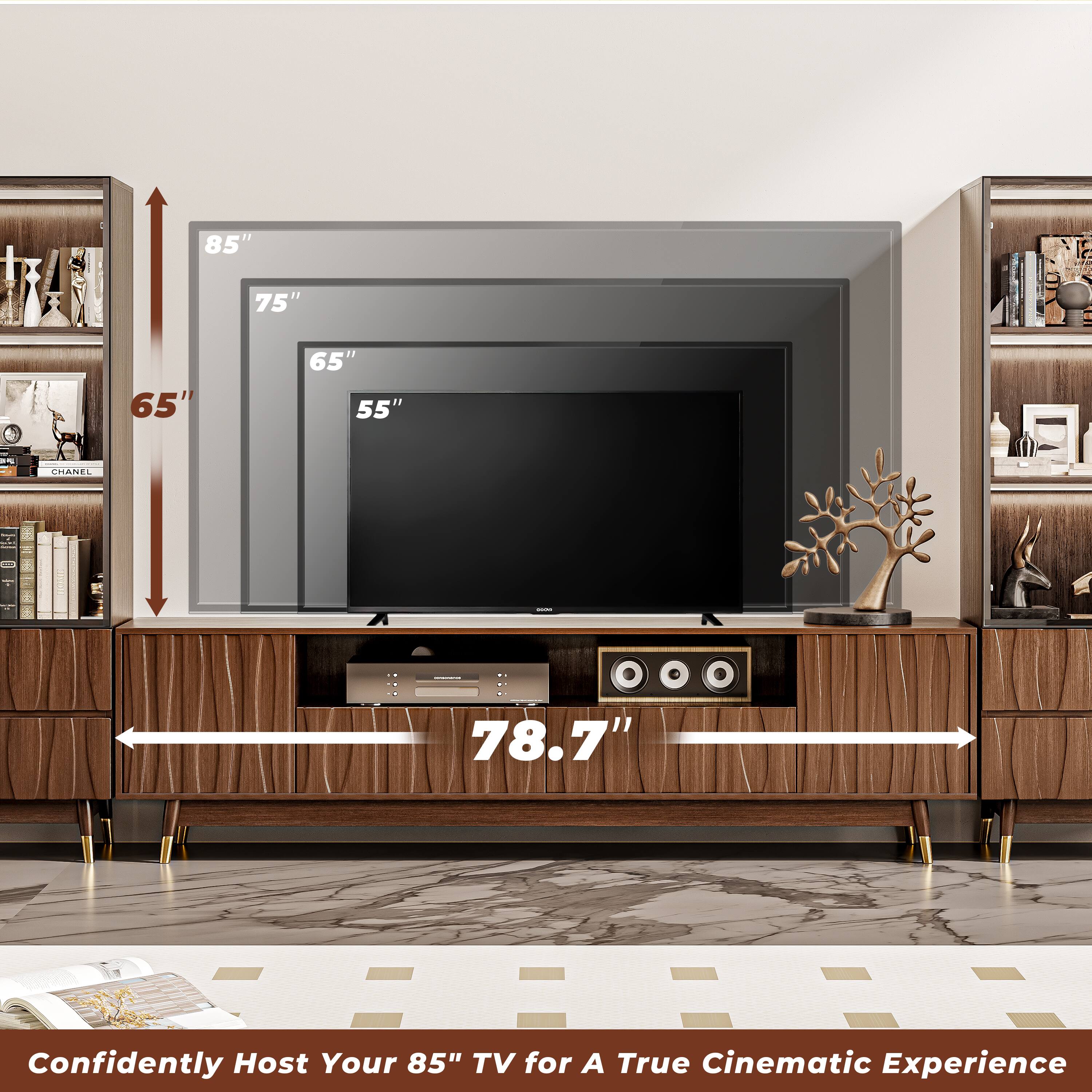 85" 75" 65" 55"  
CHANEL  
Confidently Host Your 85" TV for A True Cinematic Experience