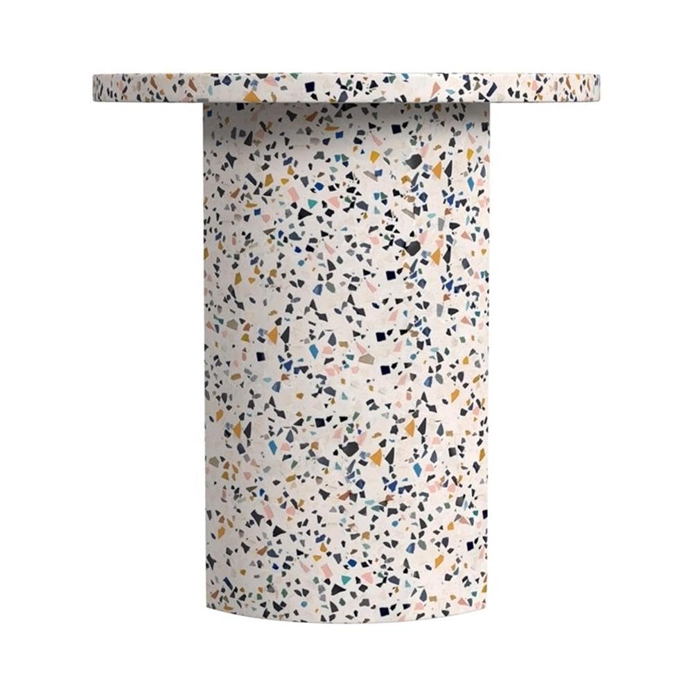 Left. Butler Specialty - Siesta Outdoor Terrazzo Round Side Table - White.