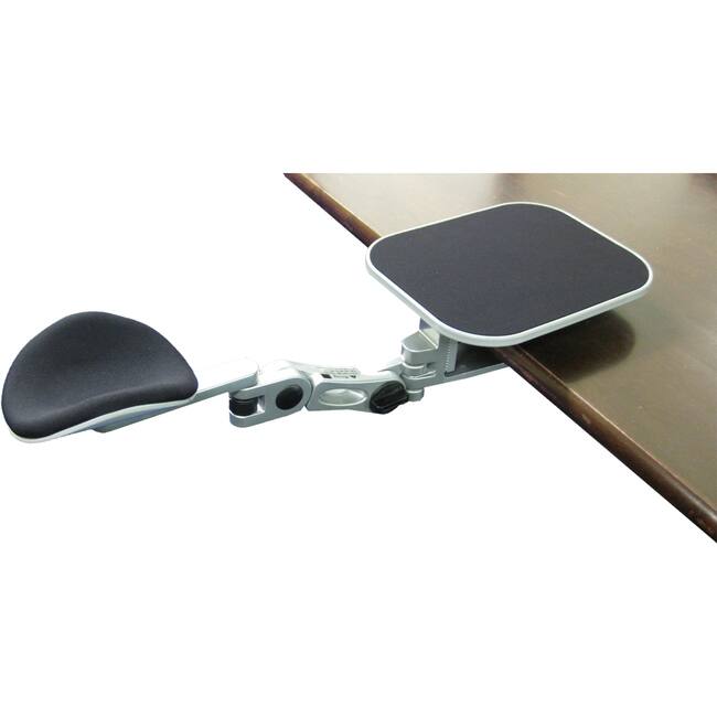 Front. ErgoGuys - EG-ERGOARM ERGONOMIC ADJUSTABLECOMPUTER ARMREST W/ MOUSE PAD - Silver - Silver.