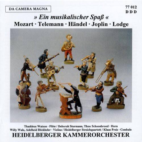 DA CAMERA MAGNA  
Ein musikalischer Spaß  
Mozart • Telemann • Händel • Joplin • Lodge  

Thaddeus Watson - Flöte / Deborah Sturmann, Theo Schoonbrood - Horn  
Willy Walz, Adelheid Böckheler - Violine / Heidelberger Streichquartett / Klaus Preis - Cembalo  
HEIDELBERGER KAMMERORCHESTER  

77 012 DDD