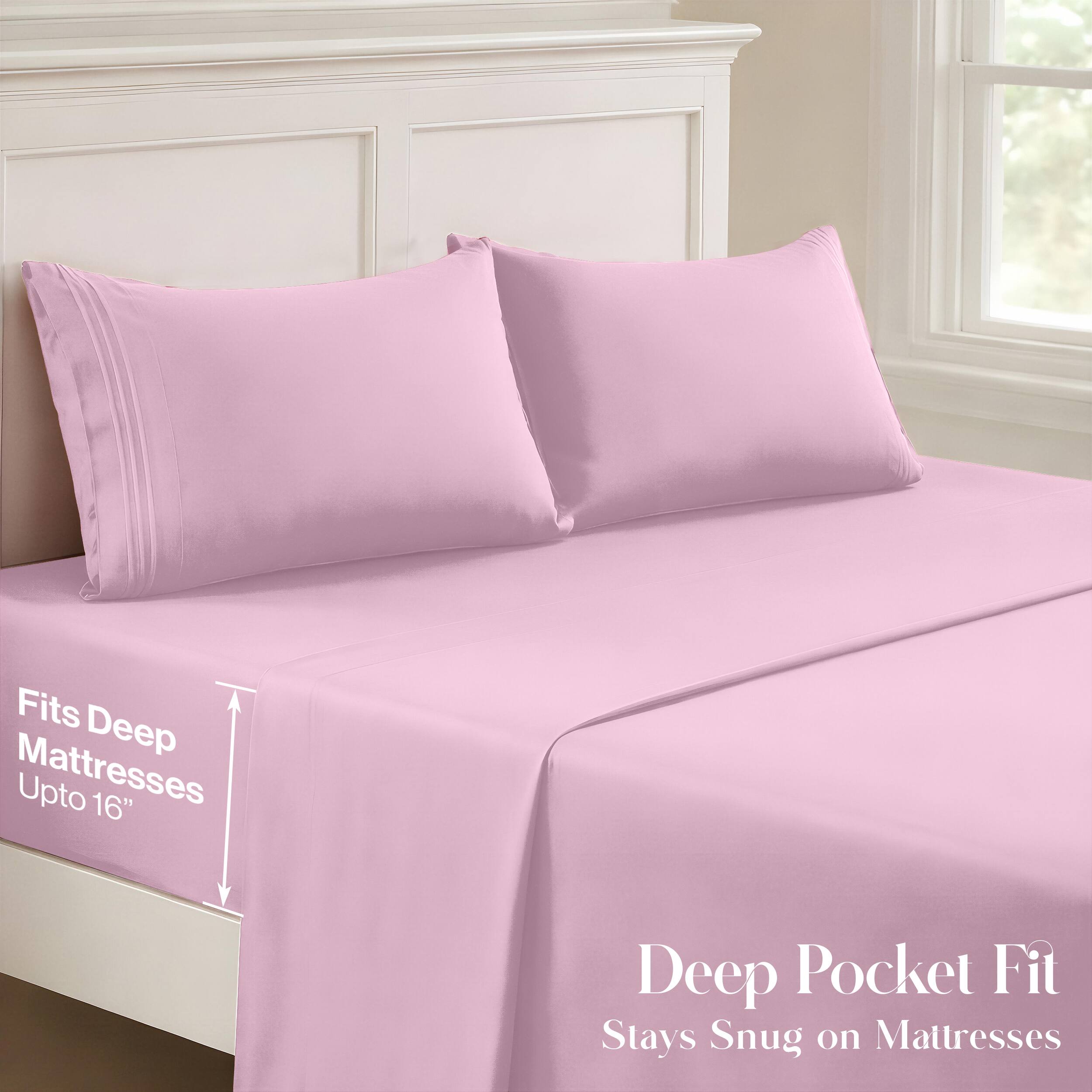 Fits Deep Mattresses Upto 16" Deep Pocket Fit Stays Snug on Mattresses