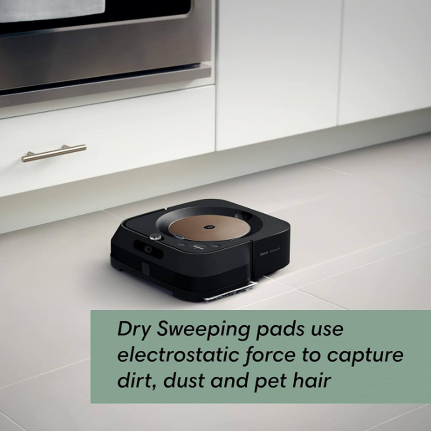 Dry Sweeping pads use electrostatic force to capture dirt, dust and pet hair
