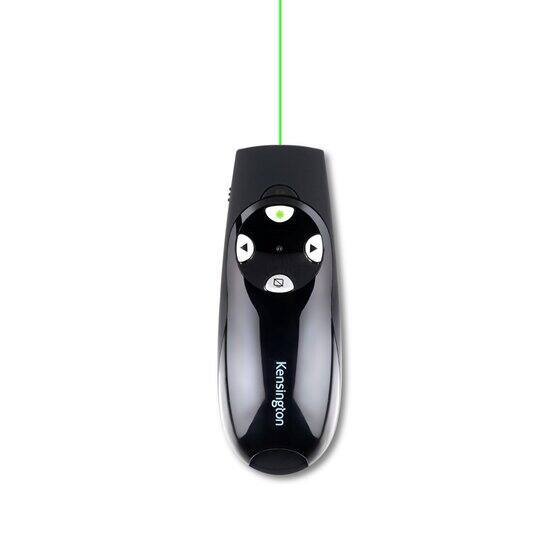 Angle. Kensington - Kensington Presenter Expert Wireless with Green Laser - Black - Wireless - Radio Frequency - 2.40 GHz - Black - USB - 4 - Black.