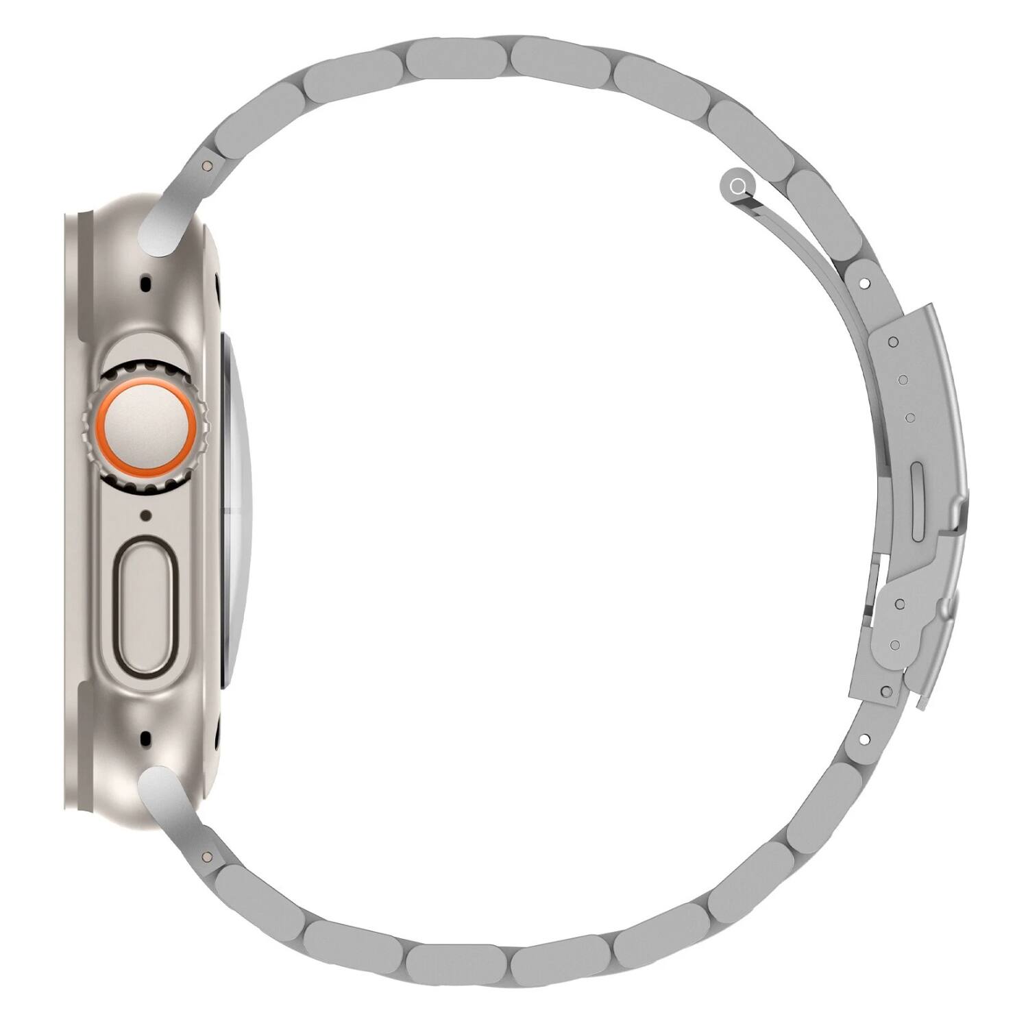 Left. Stock Preferred - Titanium Metal Band for Apple Watch Ultra 2 / Ultra 1 (49mm) –Black - Black.