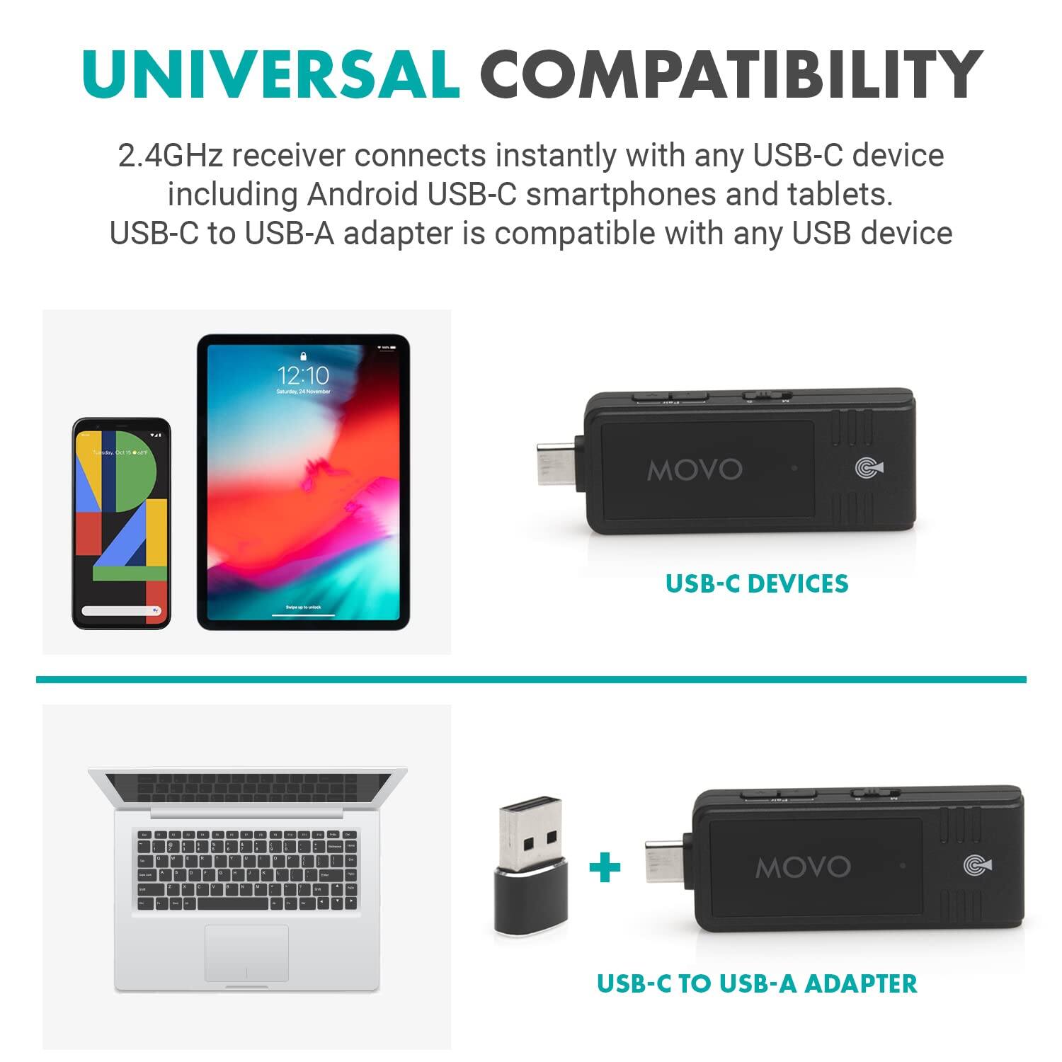 **UNIVERSAL COMPATIBILITY**

2.4GHz receiver connects instantly with any USB-C device including Android USB-C smartphones and tablets. USB-C to USB-A adapter is compatible with any USB device.

- **USB-C DEVICES**
- **USB-C TO USB-A ADAPTER**