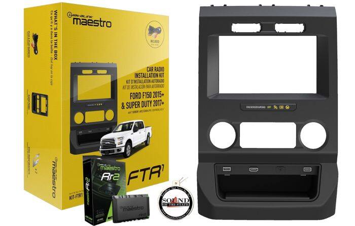 Ce da WHAT'S IN THE BOX CAR RADIO INSTALLATION KIT KIT D'INSTALLATION AUTORADIO KIT DE INSTALACION PARA AVTSPRATOT FORD F150 2015+ & SUPER DUTY 2017+ PASSENGER OFF maestro KIT-FTR1 KIT SiPodtesem maestro Rr2 FTR SOEND OF THE STATE maestro
