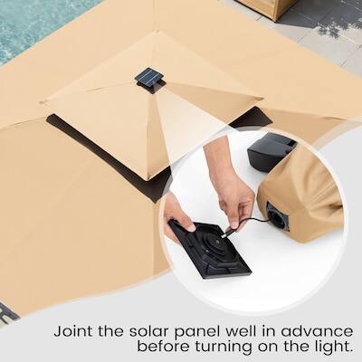 Join the solar panel well in advance before turning on the light.