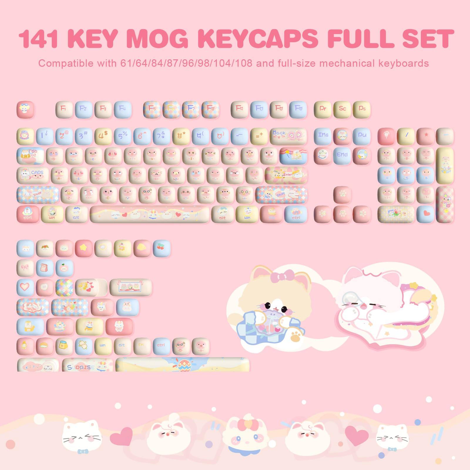 141 KEY MOG KEYCAPS FULL SET  
Compatible with 61/64/84/87/96/98/104/108 and full-size mechanical keyboards