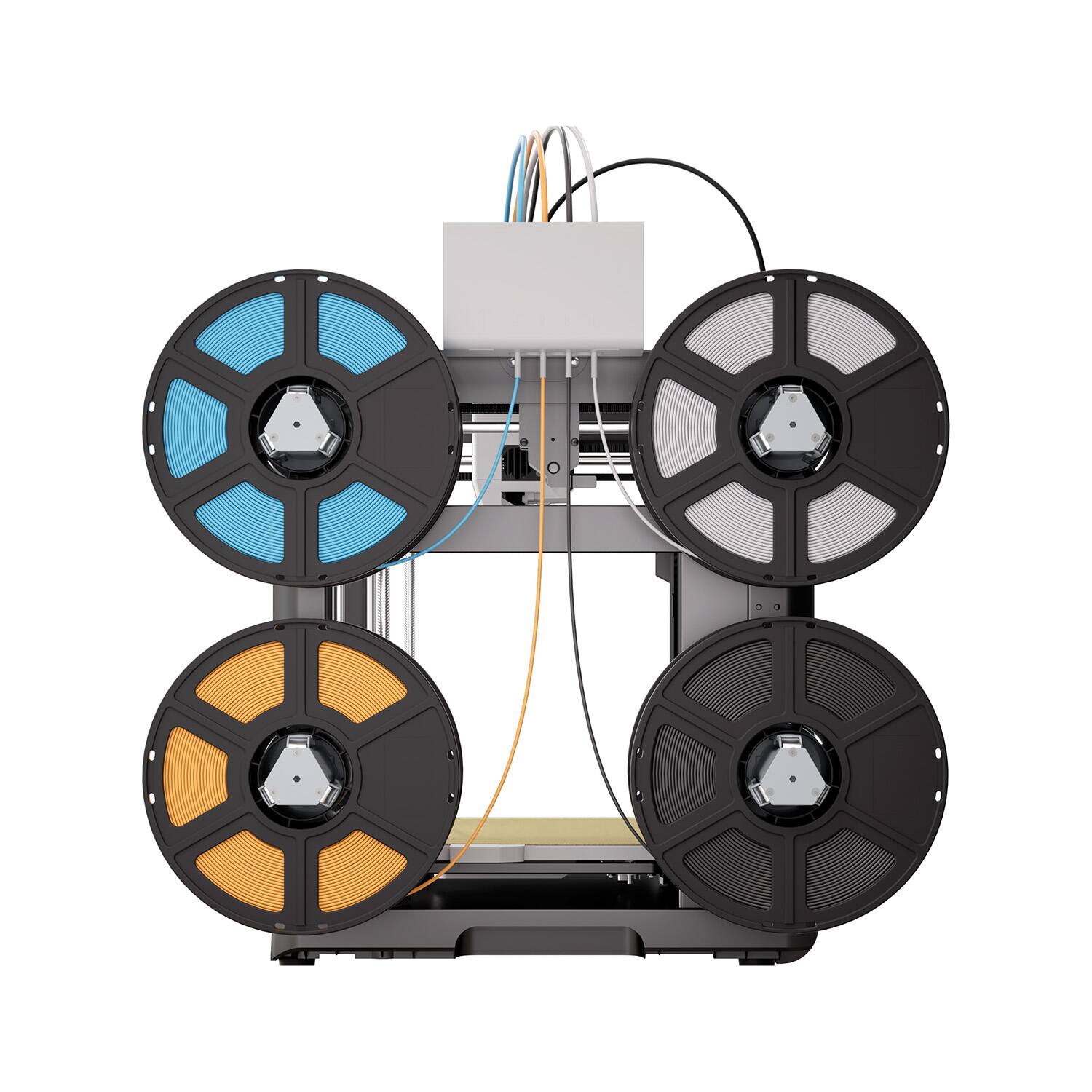 Alt View 10. Flashforge - FLASHFORGE AD5X Multi-Color 3D Printer, 4-Color IFS, Auto Leveling, Max 600mm/s High Speed Printing, 220×220×220mm - black.