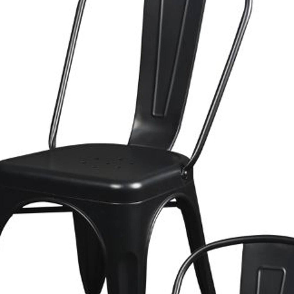 Alt View 5. Hivvago - Hivvago Set of Four Steel Dining Side Chairs - Black.