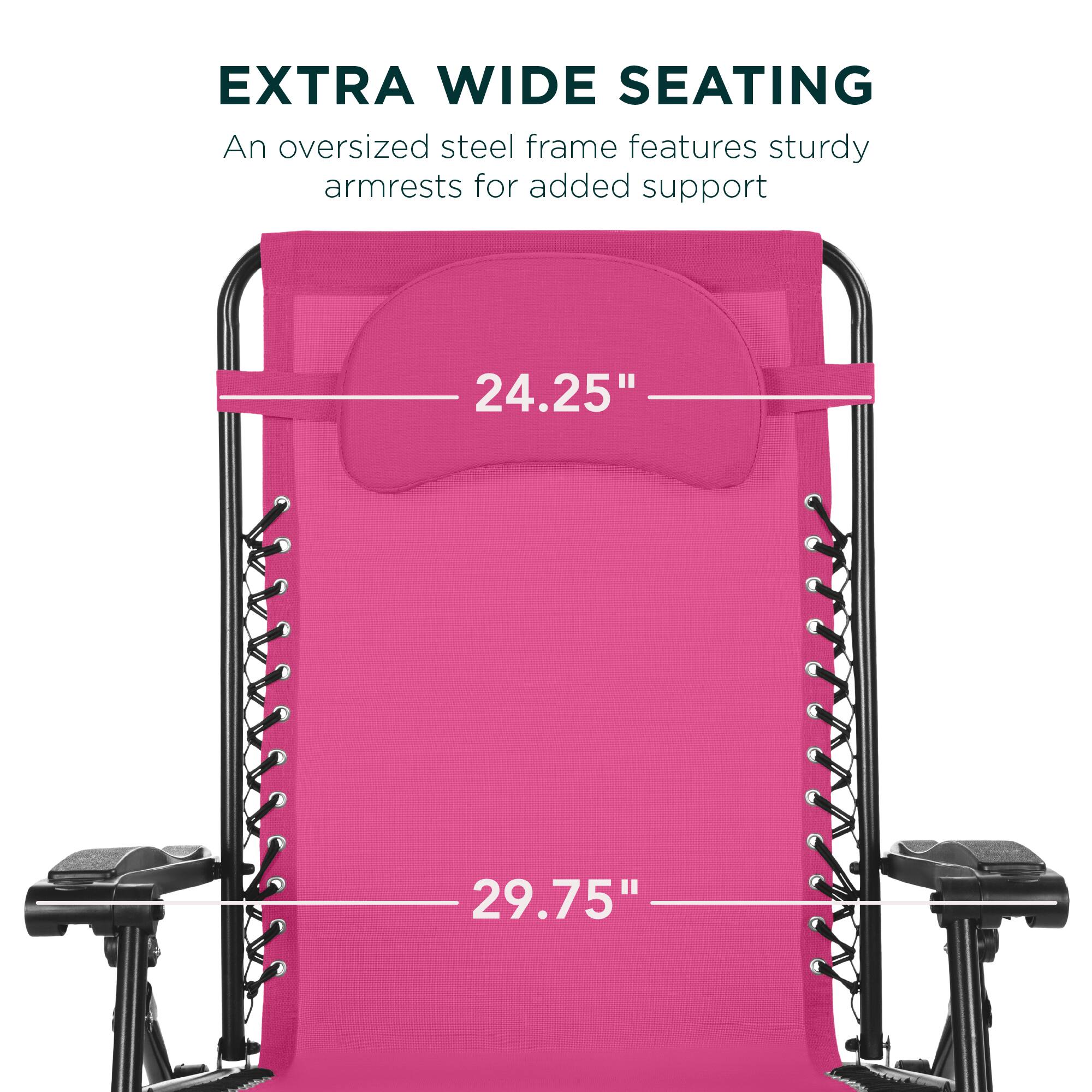 EXTRA WIDE SEATING  
An oversized steel frame features sturdy armrests for added support  

24.25"  
29.75"