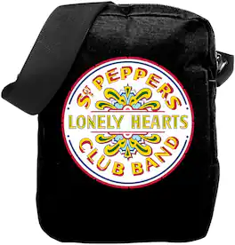 PopMarket - The Beatles - Rocksax - The Beatles - Sgt Peppers Logo - Crossbody Bag with Stash Pockets (Black) - Multicolor