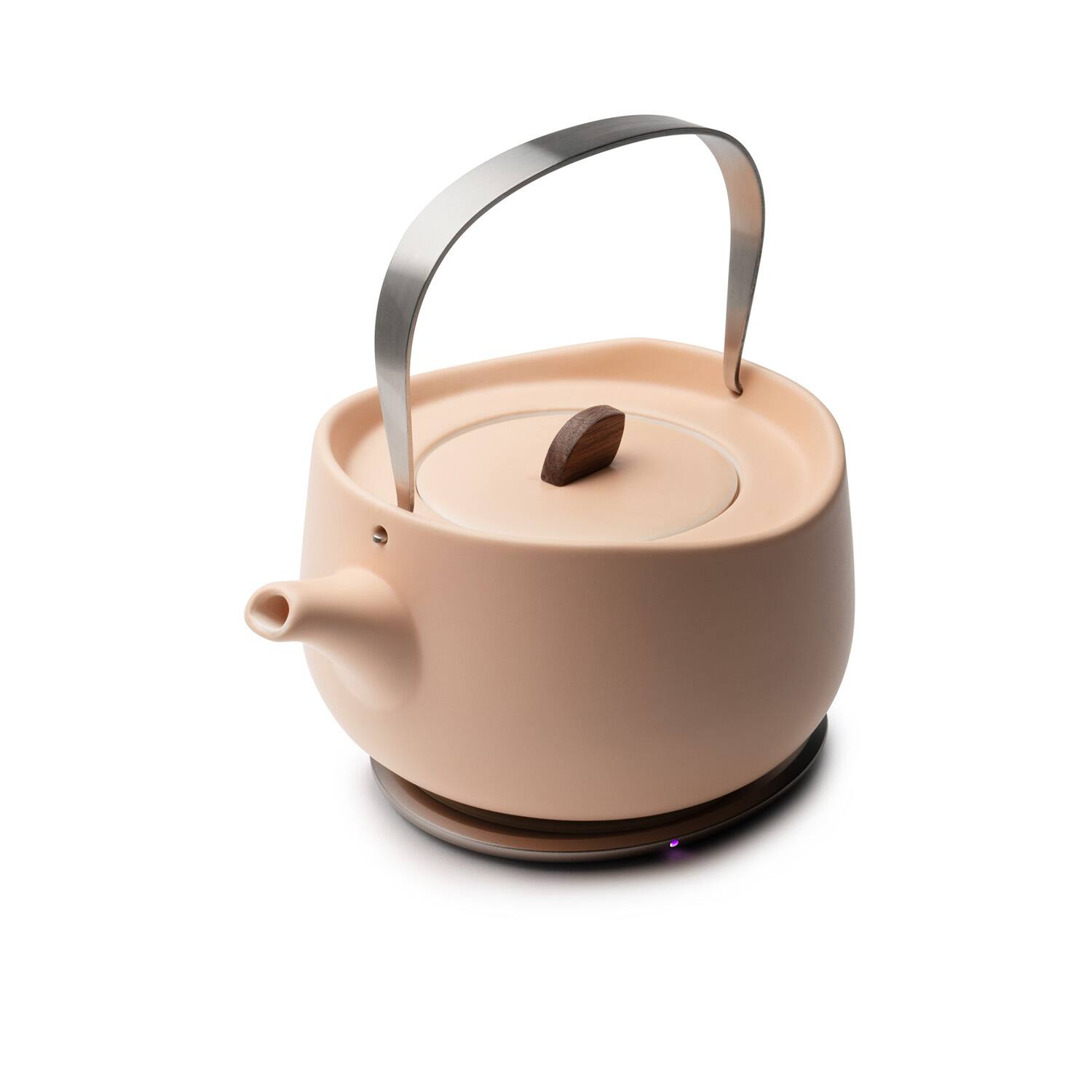 Angle. OHOM - Leiph Self-heating Teapot Set - Rosy Apricot - Rosy.