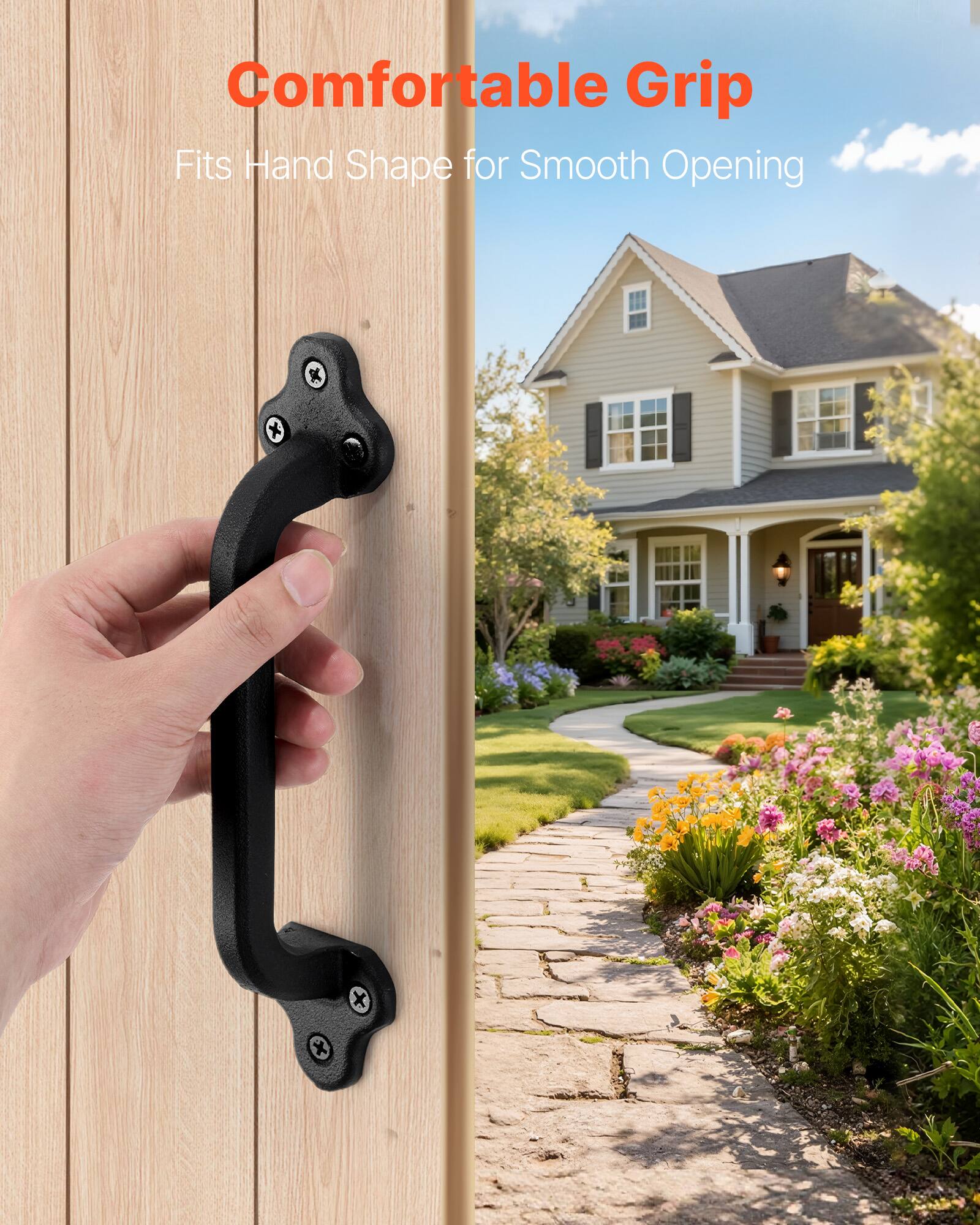 Comfortable Grip  
Fits Hand Shape for Smooth Opening