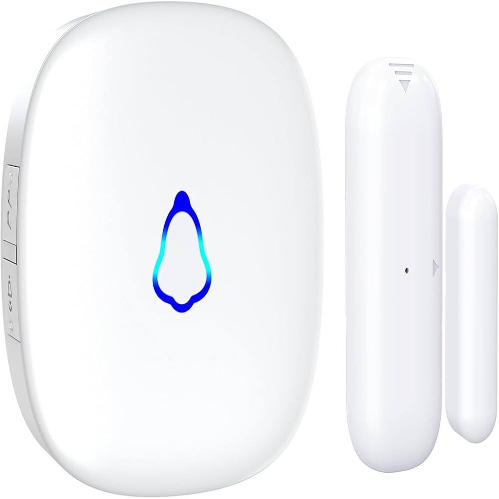 Front. Schertz - Wireless Door Chime – 500Ft Range, LED Alert, 58 Chimes, 5 Volume Levels - White.