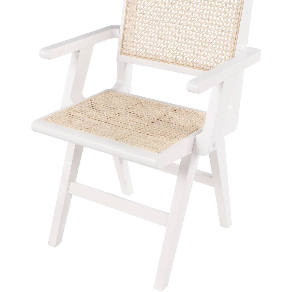 Alt View 4. Meridian Furniture - Preston White Wood Dining Arm Chair, Set of 2 - White.